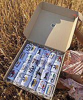 Мега бокс шкарпеток жіночих довгих білих весна-осінь з патріотичним принтом 28 пар 36-41 на подарунок для Br BAR