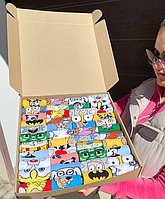 Мега бокс шкарпеток жіночих довгих демісезонних з крутими героями мультфільмів та супергероями Марвел 44 шт Br BAR