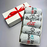 Набір шкарпеток чоловічих довгих демісезонних однотонних оригінальних з кумедним принтом 40-45 5 пар на Br BAR, фото 6