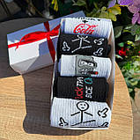 Комплект шкарпеток чоловічих високих бавовняних весна-осінь із класними малюнками 40-45 5 пар у Br BAR, фото 3