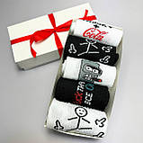 Комплект шкарпеток чоловічих високих бавовняних весна-осінь із класними малюнками 40-45 5 пар у Br BAR, фото 7