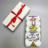 Подарунковий набір шкарпеток чоловічих довгих практичних бавовняних демісезонних з веселими малюнками Br BAR, фото 4