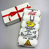 Подарунковий набір шкарпеток чоловічих довгих практичних бавовняних демісезонних з веселими малюнками Br BAR, фото 6