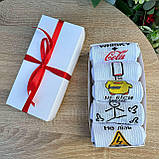 Подарунковий набір шкарпеток чоловічих довгих практичних бавовняних демісезонних з веселими малюнками Br BAR, фото 2