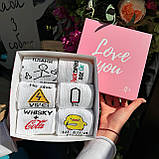 Оригінальний бокс шкарпеток чоловічих високих демісезонних із веселим принтом 40-45 6 пар у красивій Br BAR, фото 5