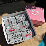 Подарунковий комплект шкарпеток чоловічих високих весна-осінь із кумедним дизайном 40-45 6 пар у красивій Br BAR, фото 8