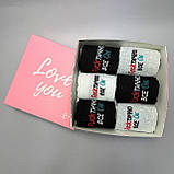 Комплект шкарпеток чоловічих високих демісезонних з оригінальним веселим написом 40-45 6 пар у красивій Br BAR, фото 5