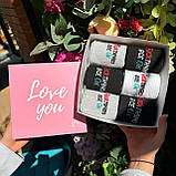 Комплект шкарпеток чоловічих високих демісезонних з оригінальним веселим написом 40-45 6 пар у красивій Br BAR, фото 7