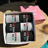 Комплект шкарпеток чоловічих високих демісезонних з оригінальним веселим написом 40-45 6 пар у красивій Br BAR, фото 8