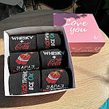 Бокс шкарпеток чоловічих довгих якісних весна-осінь з яскравим кумедним принтом 40-45 6 шт у подарунковій Br BAR, фото 8