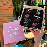 Бокс шкарпеток чоловічих довгих якісних весна-осінь з яскравим кумедним принтом 40-45 6 шт у подарунковій Br BAR, фото 3