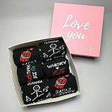 Комплект шкарпеток для хлопця високих практичних весна-осінь з оригінальним прикольним принтом 40-45 6 пар Br BAR, фото 3