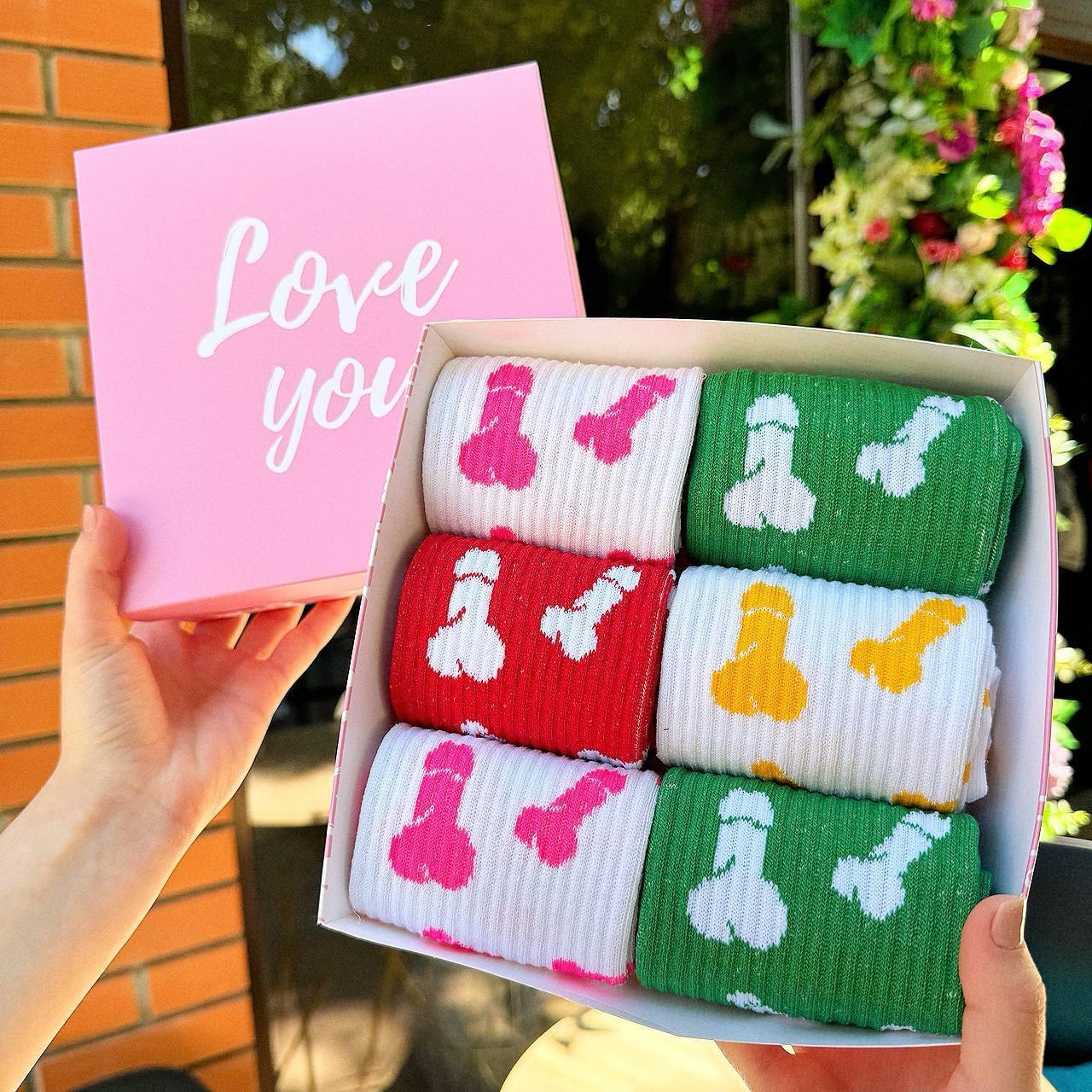 Набір шкарпеток чоловічих високих кольорових демісезонних з веселим креативним принтом 40-45 6 шт у Br BAR, фото 1