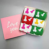 Набір шкарпеток чоловічих високих кольорових демісезонних з веселим креативним принтом 40-45 6 шт у Br BAR, фото 3