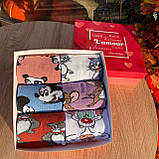 Бокс високих жіночих шкарпеток на 6 пар 36-41 р зі смішним принтом якісні, демісезонні та м'які молодіжні Br BAR, фото 6