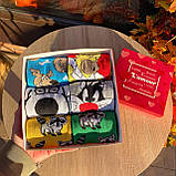 Бокс високих жіночих шкарпеток на 6 пар 36-41 р зі смішним принтом якісні, демісезонні та м'які молодіжні Br BAR, фото 3