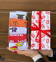 Подарунковий бокс шкарпеток чоловічих довгих різнокольорових демісезонних з героями Марвел 40-45 5 пар для хлопця Br BAR