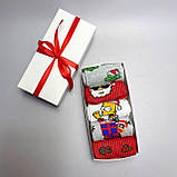Подарунковий набір чоловічих Новорічних шкарпеток 40-45 на 5 пар у коробці Br BAR, фото 5