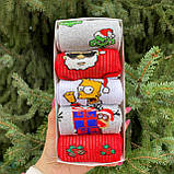 Подарунковий набір чоловічих Новорічних шкарпеток 40-45 на 5 пар у коробці Br BAR, фото 4