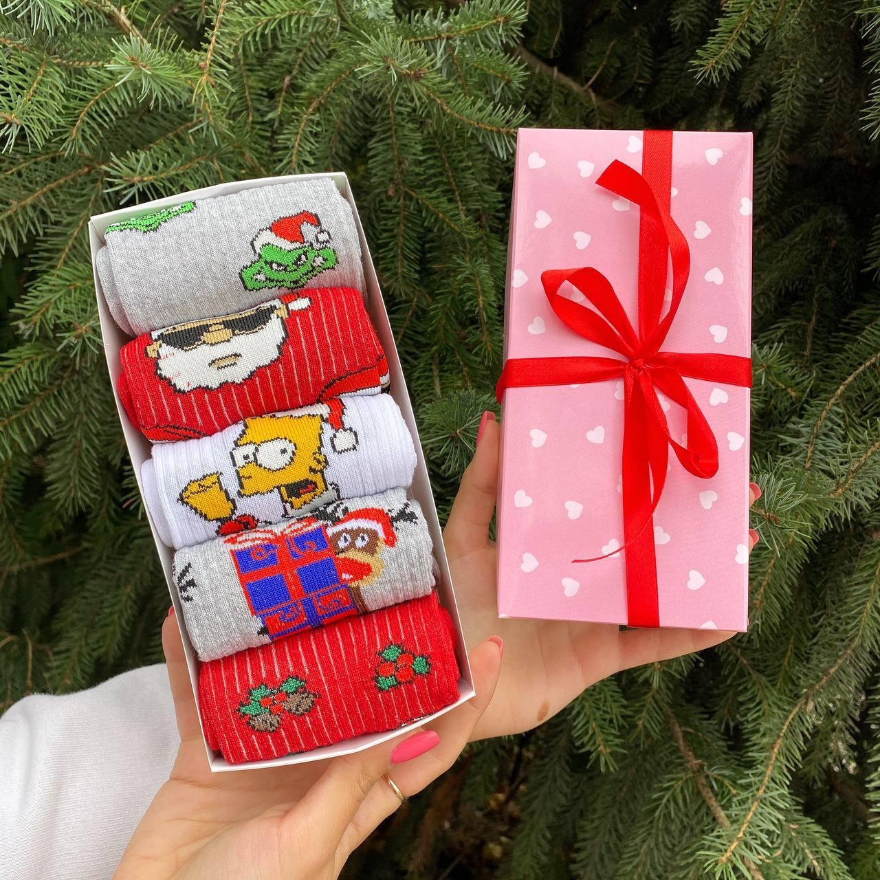 Новорічні чоловічі набори шкарпеток у подарунковому пакованні 5 пар 40-45 р. Br BAR, фото 1