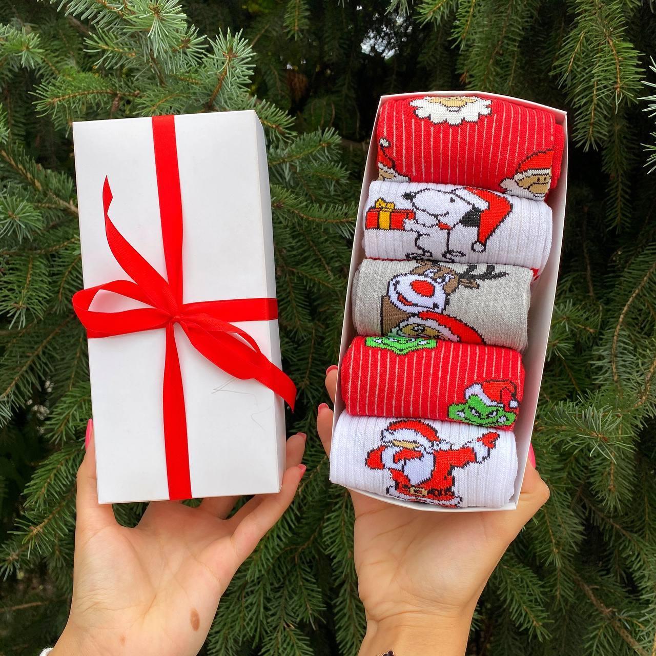 Новорічні чоловічі набори шкарпеток у подарунковому пакованні 5 пар 40-45 р. Br BAR, фото 1