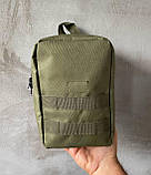 Індивідуальна тактична аптечка-підсумок військова водостійка хакі для медикаментів 15х22х11 см Br BAR, фото 3