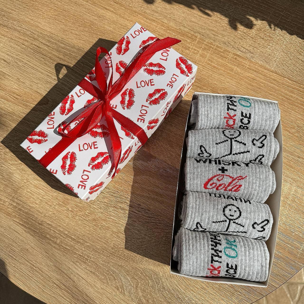 Бокс шкарпеток чоловічих довгих весна-осінь з прикольним крутим дизайном 40-45 5 пар для хлопця на Br BAR, фото 1