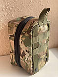 Тактична індивідуальна медична сумка Армійська водостійка аптечка-підсумок мультикам 15х22х11 см Br BAR, фото 3