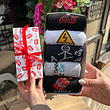 Набір шкарпеток чоловічих довгих демісезонних креативних стильних з приколом 40-45 5 пар у коробці для Br BAR, фото 8