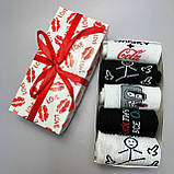 Крутий комплект шкарпеток чоловічих високих демісезонних практичних із класним принтом 40-45 5 пар для Br BAR, фото 7