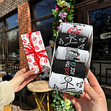 Крутий комплект шкарпеток чоловічих високих демісезонних практичних із класним принтом 40-45 5 пар для Br BAR, фото 9