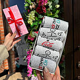 Прикольний набір шкарпеток чоловічих високих весна-осінь із веселими оригінальними малюнками написами Br BAR, фото 5