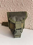 Тактичний універсальний підсумок для гранати хакі з кріпленням MOLLE 12х10х6 см Br BAR, фото 3