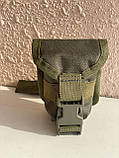 Тактичний універсальний підсумок для гранати хакі з кріпленням MOLLE 12х10х6 см Br BAR, фото 5