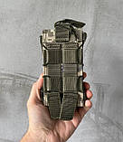 Підсумок тактичний штурмовий пластиковий подвійний відкритий твердий військовий для магазинів АК з MOLLE Br BAR, фото 4
