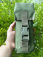 Підсумок армійський тактичний подвійний закритий для магазинів ак на фастексі з кріпленням MOLLE 28х9х7 см Br BAR