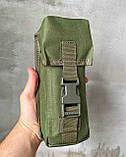 Підсумок армійський тактичний подвійний закритий для магазинів ак на фастексі з кріпленням MOLLE 28х9х7 см Br BAR, фото 6