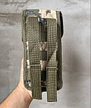 Тактичний підсумк для двох магазинів АК армійський закритий твердий на фастексі піксель MOLLE 28х9х7 см Br BAR, фото 3