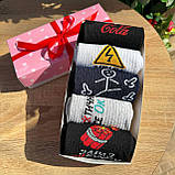 Бокс шкарпеток чоловічих високих трикотажних весна-осінь із барвистим смішним принтом 40-45 5 пар крутий Br BAR, фото 7