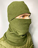 Тактична армійська флісова зимова балаклава підшоломник хакі повсякденна маскувальна щільна тепла Br BAR, фото 3