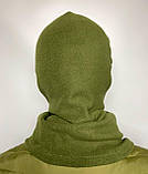 Тактична армійська флісова зимова балаклава підшоломник хакі повсякденна маскувальна щільна тепла Br BAR, фото 4
