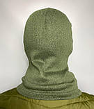 Військова тактична балаклава підшоломник бавовна маскувальна щільна тепла хакі на байку осінь зима Br BAR, фото 5