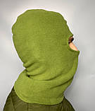 Балаклава військова тактична флісова зимова тепла повсякденна маскувальна спортивна щільна олива Br BAR, фото 3