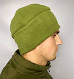 Шапка тактична військова флісова зимова тепла якісна комфортна солдатська олива для зсу Br BAR, фото 2