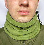 Бафф чоловічий тактичний військовий теплий зимовий флісовий з затяжкою олива, універсальна пов'язка на шию Br BAR, фото 4