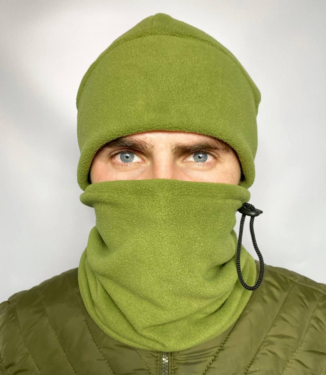 Тактичний комплект шапка + бафф військовий флісовий теплий комфортний зимовий солдатський якісний для зсу Br BAR, фото 1