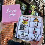 Класний комплект шкарпеток чоловічих високих демісезонних однотонних із кумедними малюнками 40-45 8 пар для Br BAR, фото 4