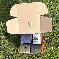 Чоловічий набір з патріотичним принтом шкарпетки теплі довгі зимові 6 шт 41-45 та металева чашка 300 мл Br BAR