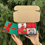 Подарунковий набір чоловічих Новорічних шкарпеток 40-45 на 4 пари в коробці ТОП якості Br BAR, фото 3