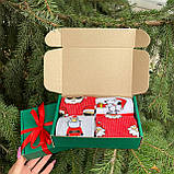 Подарунковий набір чоловічих Новорічних шкарпеток 40-45 на 5 пар у коробці Br BAR, фото 3